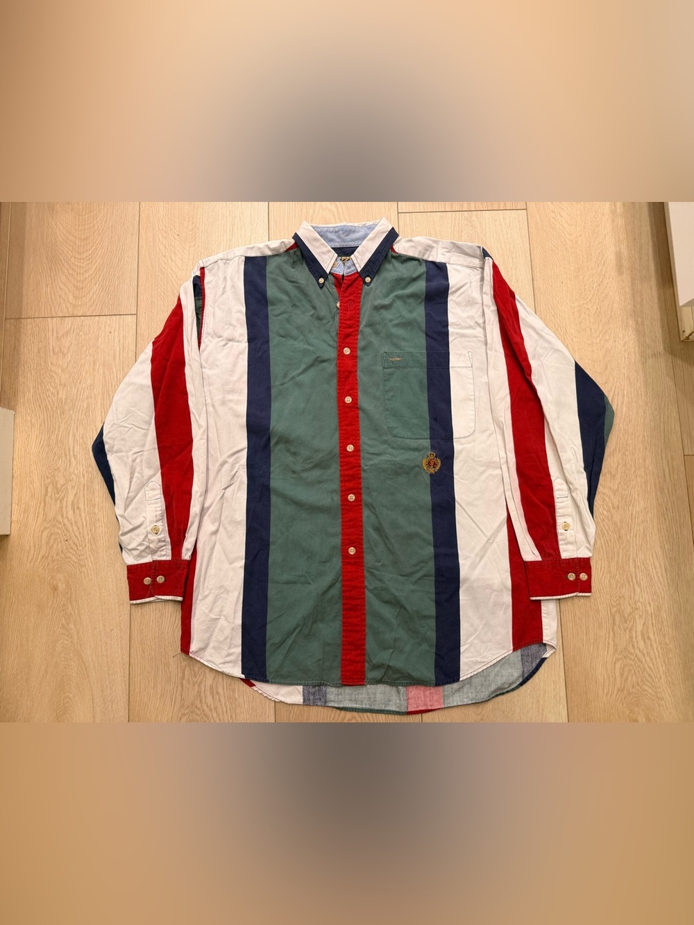 90’s Hunting Horn Multicolor Button Shirt Size Medium